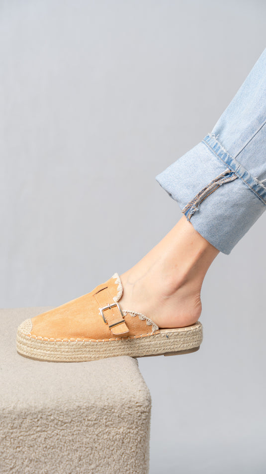 Mules daim à plateforme Femmes