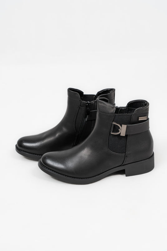 Bottines plates avec boucles et élastiques