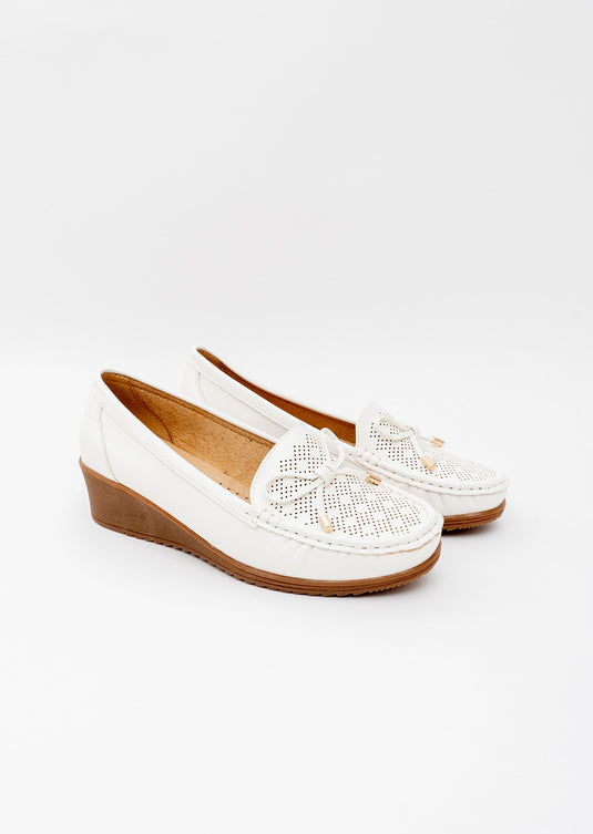 Mocassins confort à talon compensé femme