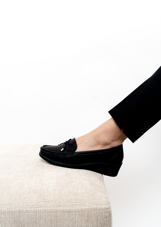 Mocassins confort à talon compensé femme