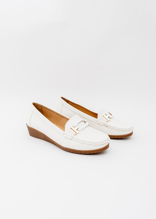 Mocassins mocassins confort unis a talon compense femme