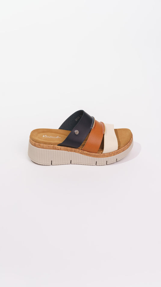 Mules Plateformes Multicolore pour Femme – Nu-pieds Compensés Confort