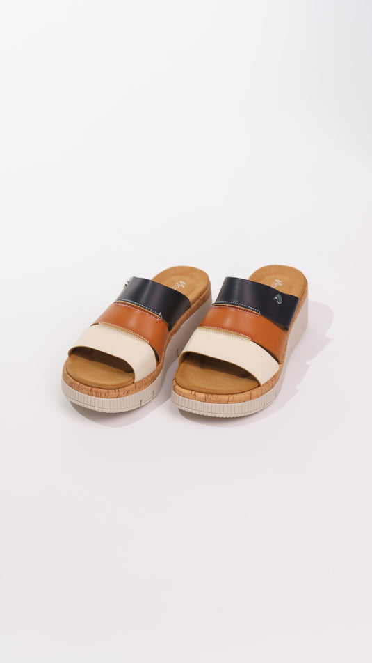 Mules Plateformes Multicolore pour Femme – Nu-pieds Compensés Confort